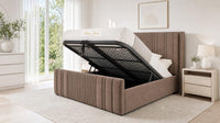 Naples Mink - Savoy Ribbed Luxury Ottoman Storage Bed