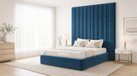 Naples Blue - Grosvenor Grand Channel Luxury Ottoman Storage Bed