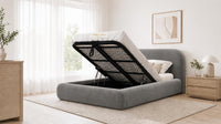 Plush Velvet Grey - Ellington Curve Luxury Upholstered Ottoman Storage Bed