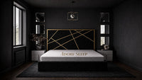 Crushed Velvet Black - Knightsbridge Regal Mosaic Luxury Panel Bed Frame with Gold Strip – Upholstered