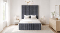 Naples Charcoal - Knightsbridge Imperial Luxury Panelled Ottoman Storage Bed