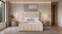 Naples Sand - Belgravia Regent Luxury Panelled Ottoman Storage Bed