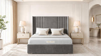 Naples Slate Grey - Harrogate Gallery Luxury Winged Upholstered Bed Frame