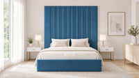 Naples Blue - Grosvenor Grand Channel Luxury Ottoman Storage Bed