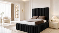 Naples Black - Dorchester Wraparound Luxury Channelled Ottoman Storage Bed