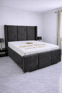 Naples Slate Grey - Aurelia Grand Luxe Upholstered Bed Frame