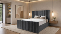 Naples Charcoal - Kensington Fluted Luxury Ottoman Storage Bed
