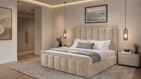 Naples Sand - Belgravia Regent Luxury Panelled Ottoman Storage Bed