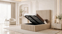 Naples Sand - Dorchester Wraparound Luxury Channelled Ottoman Storage Bed