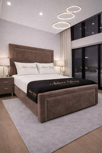 Naples Mink - Regent Grandeur Luxury Upholstered Bed Frame – Premium Deep Panelled Headboard