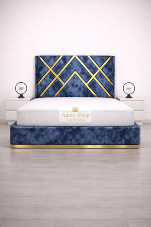 Crushed Velvet Denim Blue