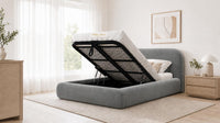 Naples Silver - Ellington Curve Luxury Upholstered Ottoman Storage Bed