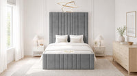 Plush Velvet Steel - Knightsbridge Imperial Luxury Panelled Ottoman Storage Bed