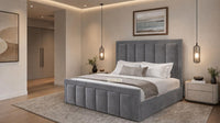 Naples Slate Grey - Belgravia Regent Luxury Panelled Ottoman Storage Bed