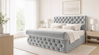 Naples Silver - Windsor Chesterfield Luxury Scroll Bed Frame