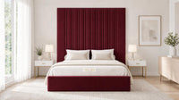 Plush Velvet Maroon - Grosvenor Grand Channel Luxury Ottoman Storage Bed