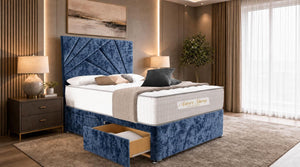 Crushed Velvet Denim Blue