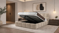 Naples Beige - Aurelius Cloud Luxury Upholstered Ottoman Storage Bed