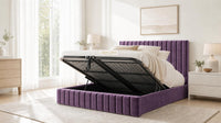 Naples Purple - Carlton Channel Luxury Ottoman Storage Bed