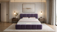 Naples Purple - Aurelius Cloud Luxury Upholstered Ottoman Storage Bed