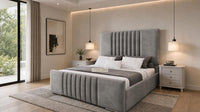 Plush Velvet Steel - Belgravia Luxury Ottoman Storage Bed – Premium Upholstered Gas Lift Bed Frame