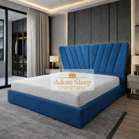 Naples Blue - Aurelia Fancrest Luxury Upholstered Bed