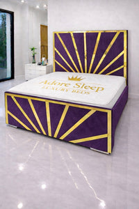 Naples Purple - Solaris Radiance Luxury Geometric Upholstered Bed Frame