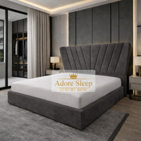 Naples Slate Grey - Aurelia Fancrest Luxury Upholstered Bed