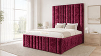 Crushed Velvet Aubergine - Knightsbridge Imperial Luxury Panelled Ottoman Storage Bed
