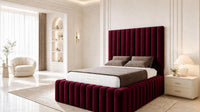 Plush Velvet Maroon - Dorchester Wraparound Luxury Channelled Ottoman Storage Bed