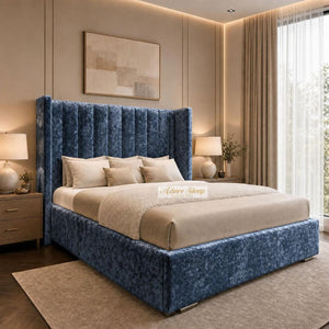 Crushed Velvet Denim Blue