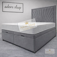 Plush Velvet Grey - Aurelia Regent Luxury Upholstered Ottoman Divan Bed Frame with Storage