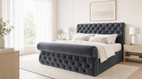 Naples Charcoal - Windsor Chesterfield Luxury Scroll Bed Frame