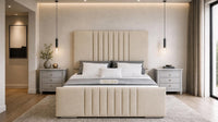 Naples Cream - Belgravia Luxury Ottoman Storage Bed – Premium Upholstered Gas Lift Bed Frame