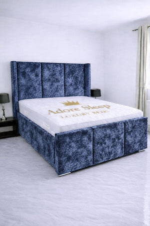 Crushed Velvet Denim Blue