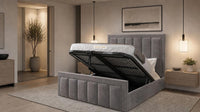 Naples Slate Grey - Belgravia Regent Luxury Panelled Ottoman Storage Bed