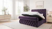 Naples Purple - Windsor Chesterfield Luxury Scroll Bed Frame