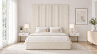 Naples Cream - Grosvenor Grand Channel Luxury Ottoman Storage Bed