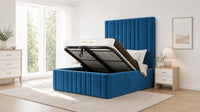 Naples Blue - Knightsbridge Imperial Luxury Panelled Ottoman Storage Bed