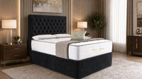 Naples Black - Regency Chesterfield Luxe Divan Bed with Storage – Deep Buttoned Upholstered Bed Frame