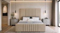 Naples Sand - Belgravia Luxury Ottoman Storage Bed – Premium Upholstered Gas Lift Bed Frame