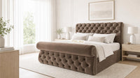 Naples Mink - Windsor Chesterfield Luxury Scroll Bed Frame