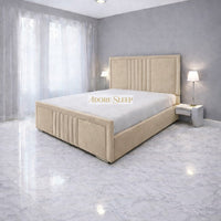 Naples Sand - Riviera Maison Luxury Panelled Upholstered Bed Frame