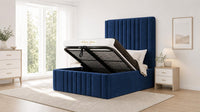 Plush Velvet Sapphire - Knightsbridge Imperial Luxury Panelled Ottoman Storage Bed