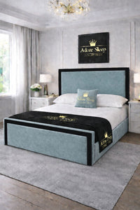 Plush Velvet Duck Egg - Imperial Regent Luxury Upholstered Bed Frame
