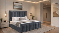 Naples Charcoal - Belgravia Regent Luxury Panelled Ottoman Storage Bed