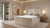 Naples Sand - Kensington Fluted Luxury Ottoman Storage Bed
