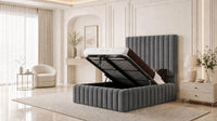 Naples Slate Grey - Dorchester Wraparound Luxury Channelled Ottoman Storage Bed