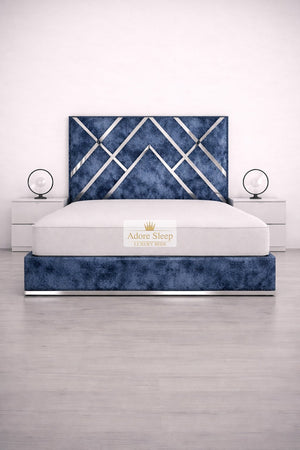 Crushed Velvet Denim Blue