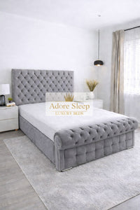 Naples Silver - Kensington Royale Luxury Chesterfield Upholstered Bed Frame